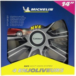 Enjoliveurs 14 pouces argenté et noir Michelin 009113 