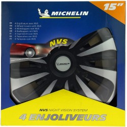 Enjoliveurs 16 pouces argenté et noir MICHELIN 009123 