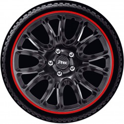 Enjoliveurs 16 pouces noir bord rouge J-Tec Hero GTR 