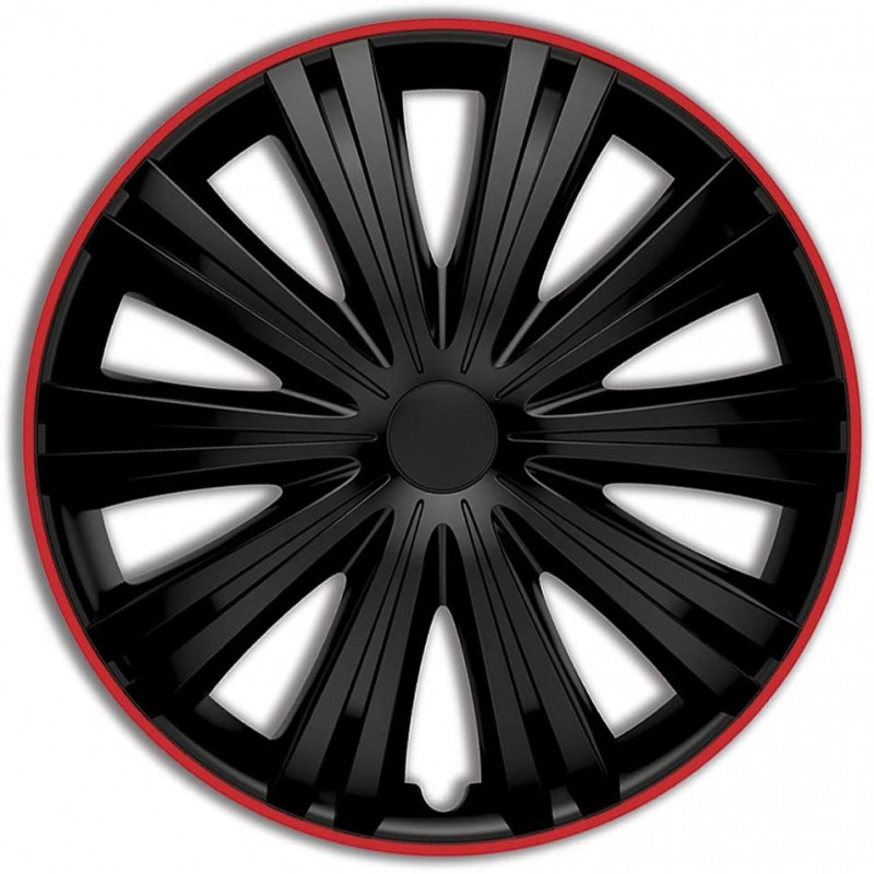 Enjoliveurs Giga 16 pouces ABS noir / rouge lot de 4 - Cdiscount Auto