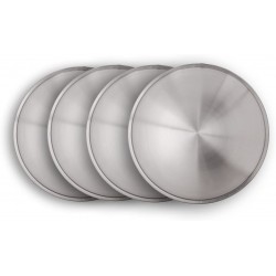 Enjoliveurs 13 pouces en acier inoxydable Moon Caps gris argenté